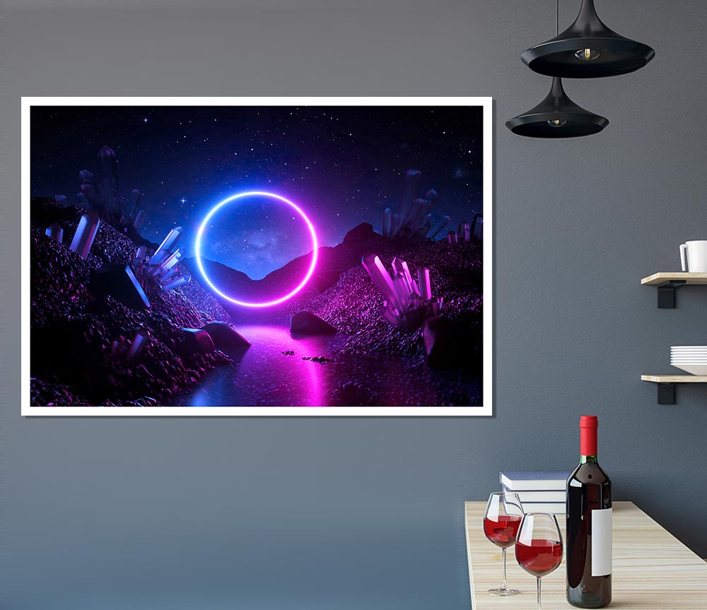 The Neon Circle Worldq Print Poster Wall Art