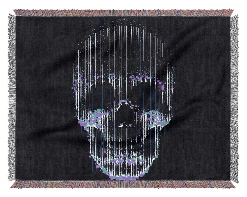 Distorted Skull Woven Blanket