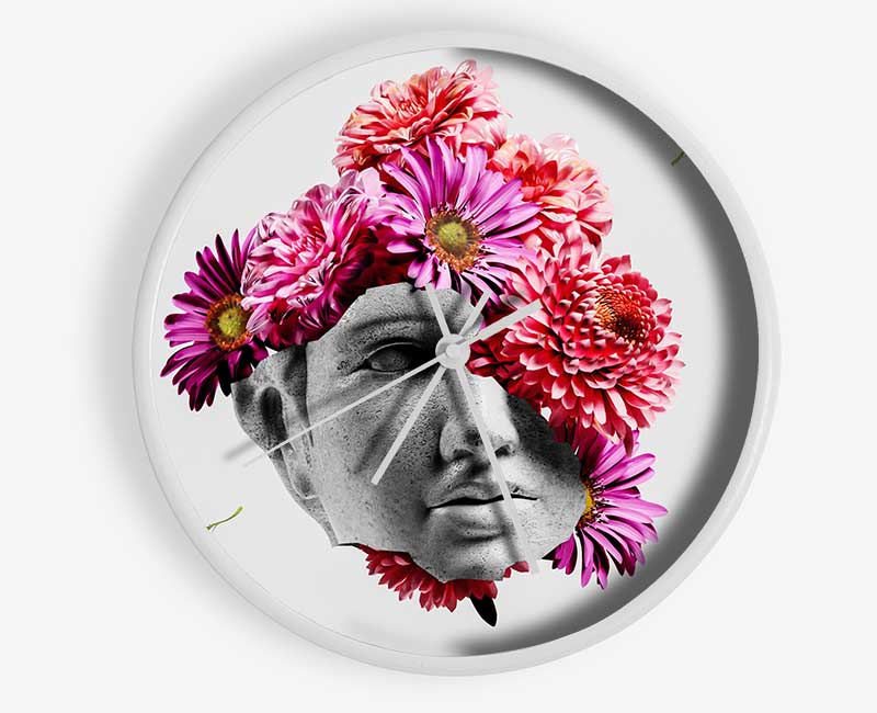 Floral Greek Face Clock - Wallart-Direct UK