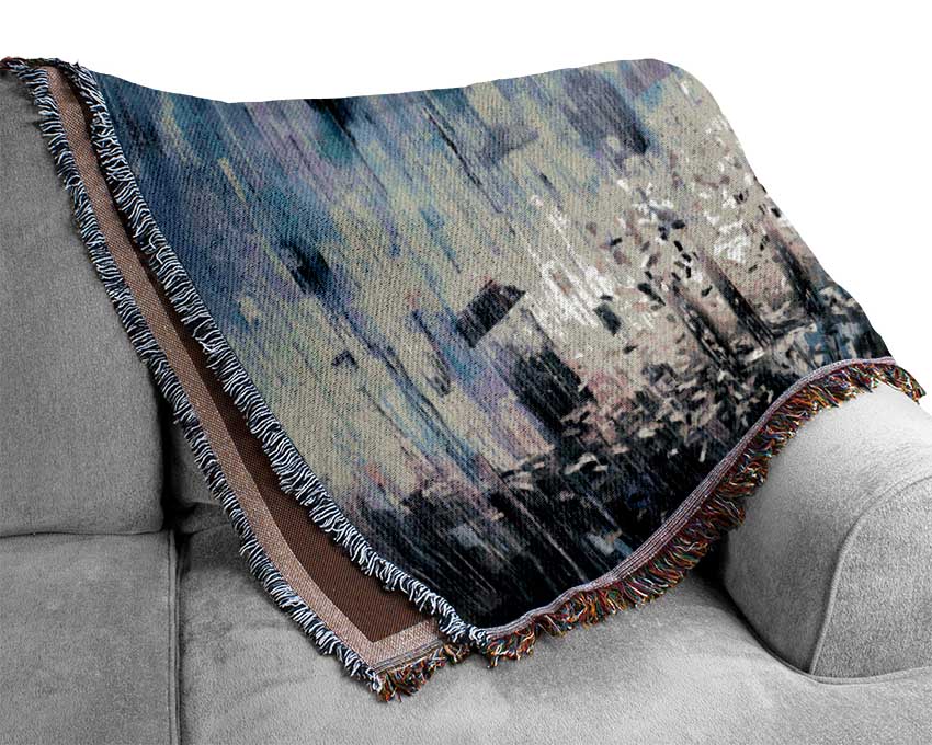 The Abstract Rain Woven Blanket