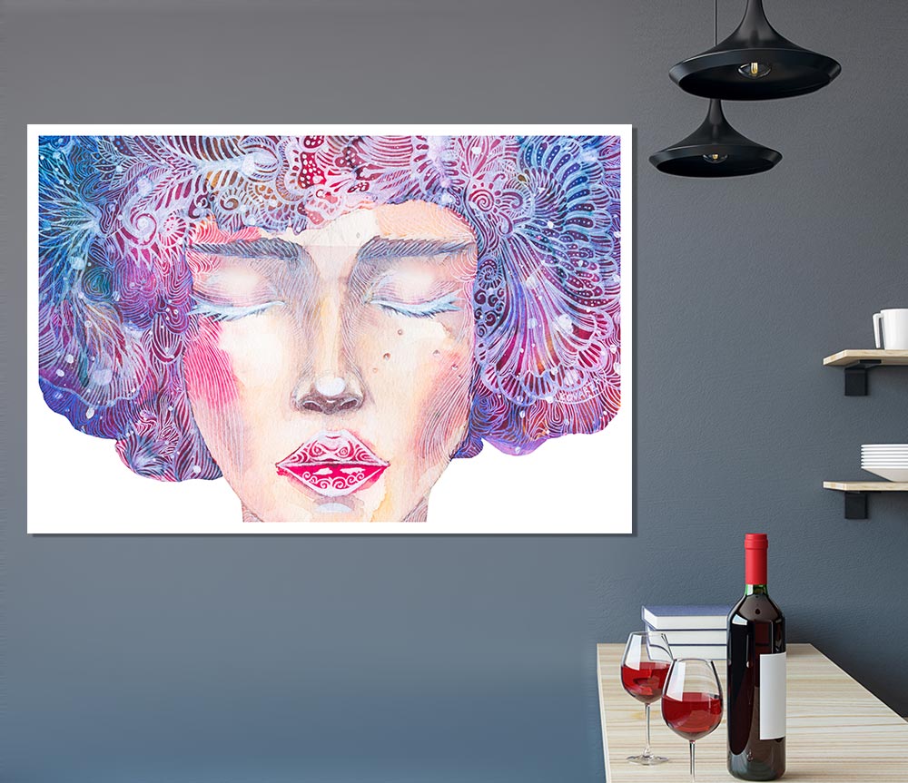 The Pretty Watercolour Face Print Poster Wall Art