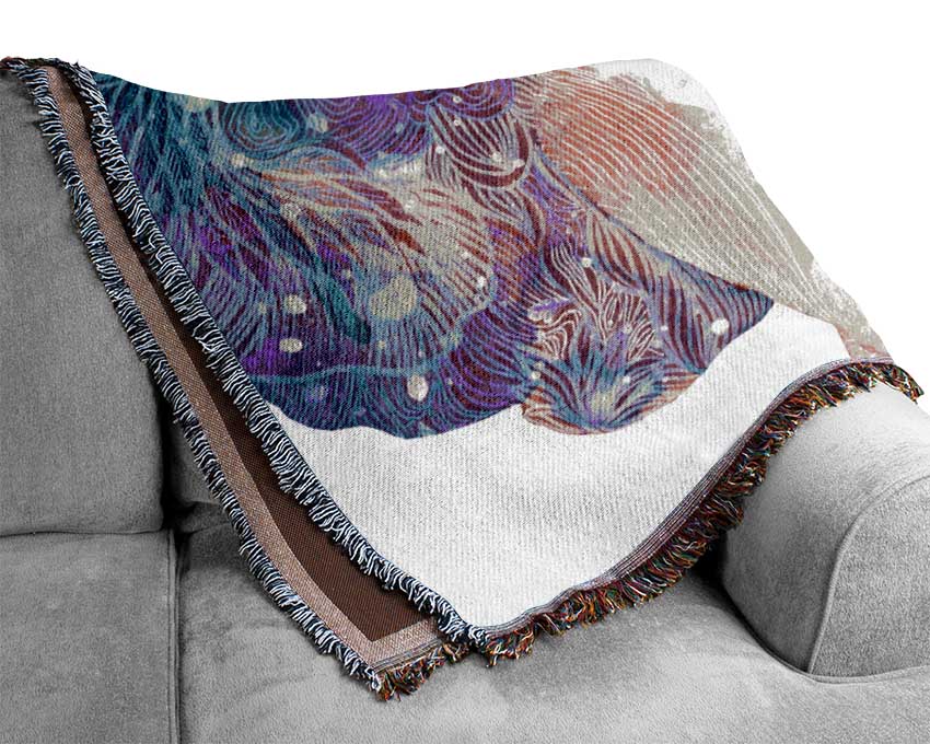 The Pretty Watercolour Face Woven Blanket