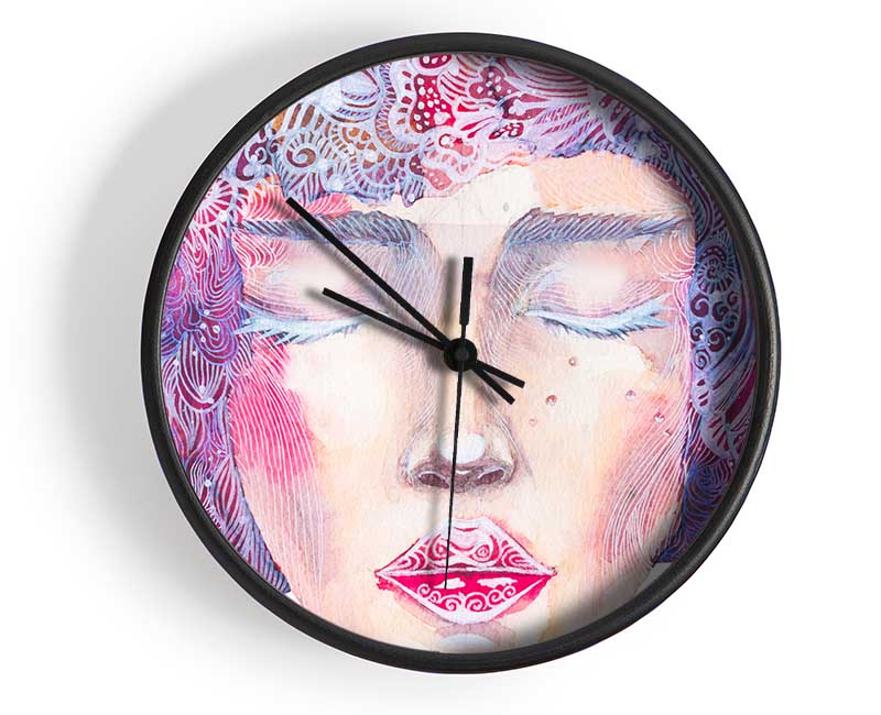 The Pretty Watercolour Face Clock - Wallart-Direct UK