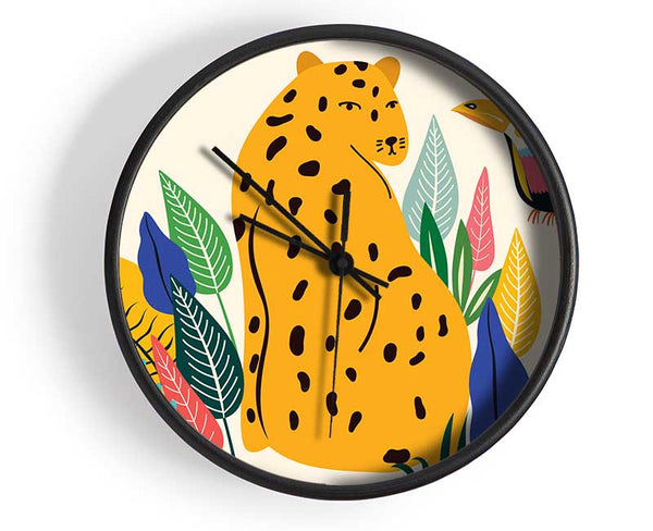 Mid Century Leopard Clock - Wallart-Direct UK