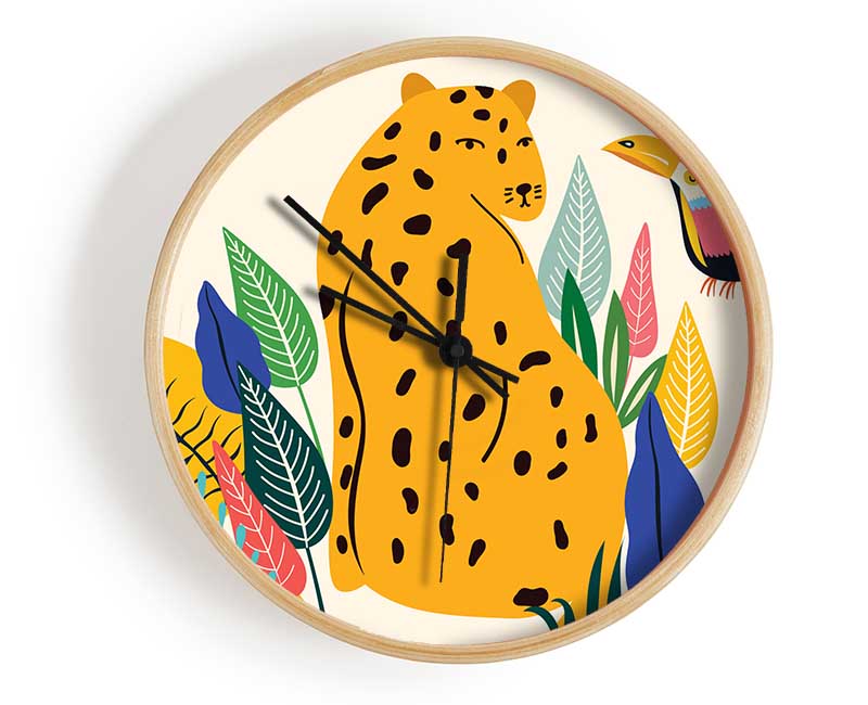 Mid Century Leopard Clock - Wallart-Direct UK