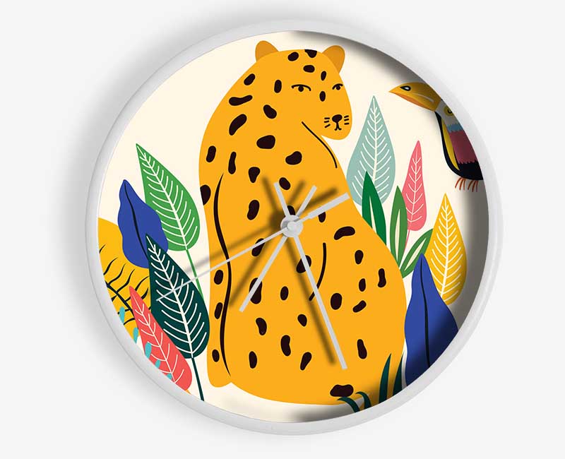 Mid Century Leopard Clock - Wallart-Direct UK