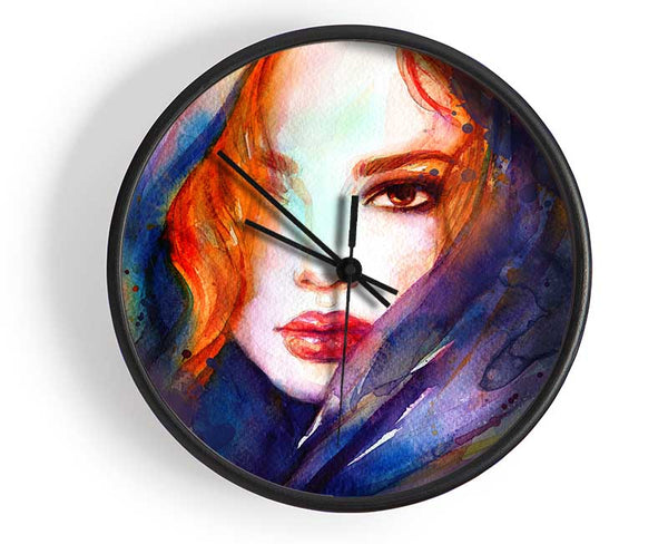 Rainbow Coloured Woman Clock - Wallart-Direct UK