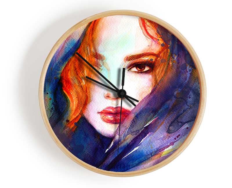 Rainbow Coloured Woman Clock - Wallart-Direct UK