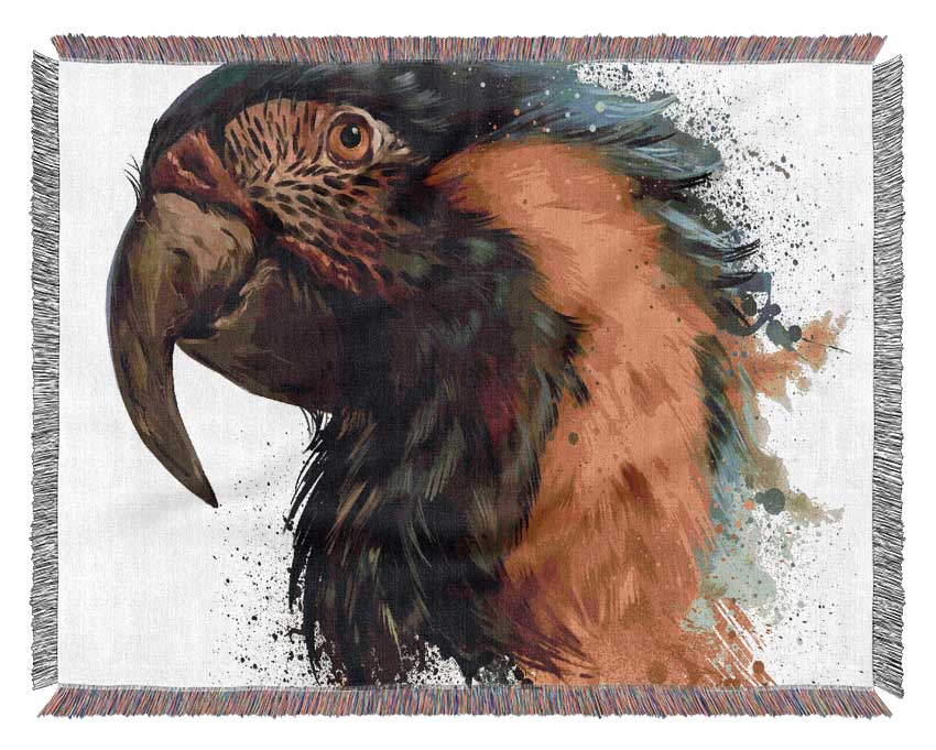 Rainbow Splatter Parrot Woven Blanket