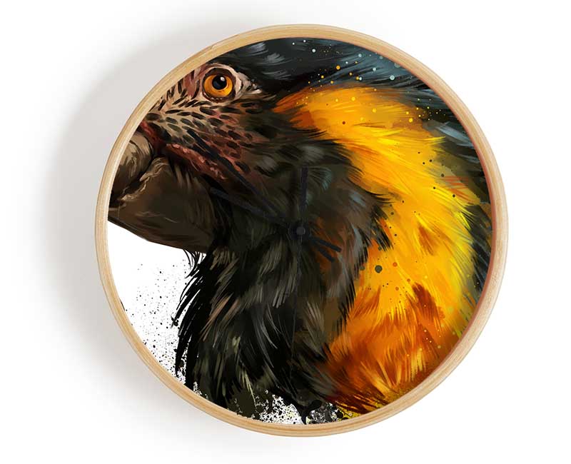 Rainbow Splatter Parrot Clock - Wallart-Direct UK