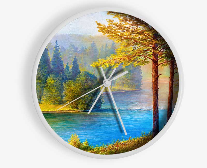 The Blue Lake Of Nebraska Clock - Wallart-Direct UK