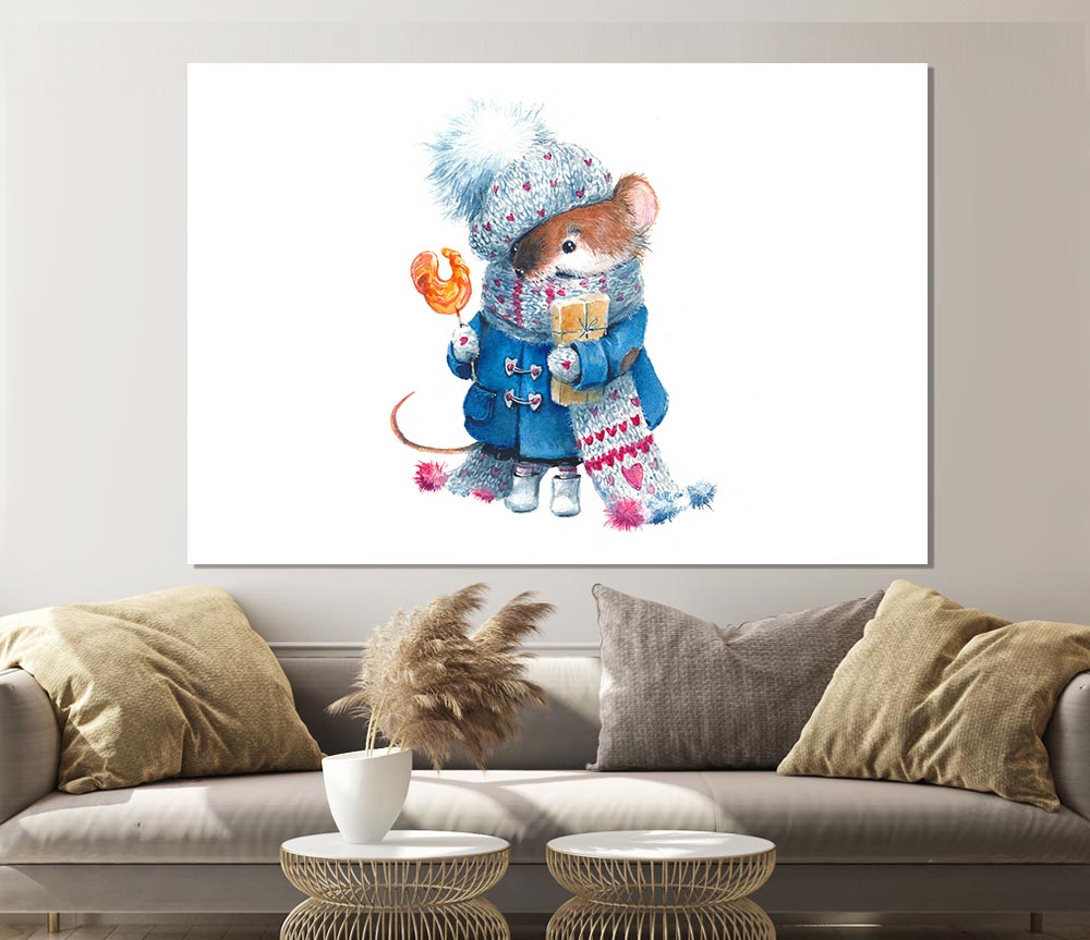 Watercolour Mouse Print Poster Wall Art