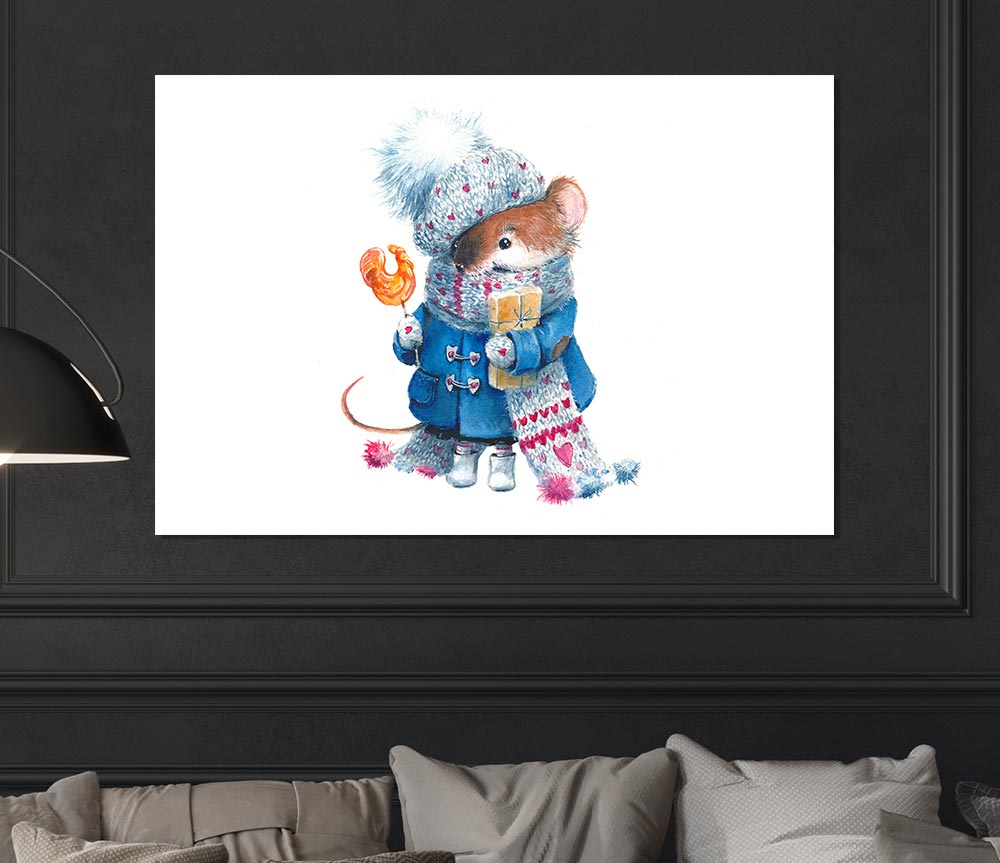 Watercolour Mouse Print Poster Wall Art