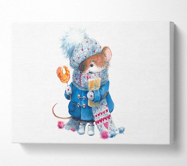 Picture of Watercolour Mouse Canvas Print Wall Art