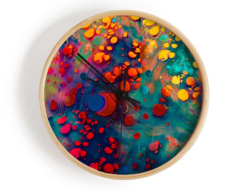 Paint Blobs In Oil Clock - Wallart-Direct UK