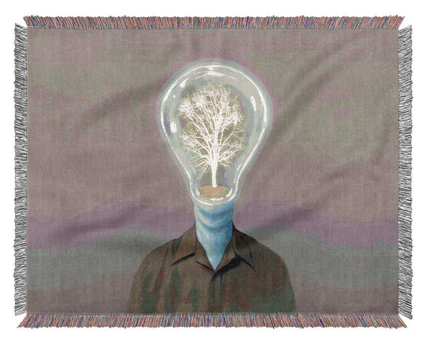 Light Bulb Head Woven Blanket