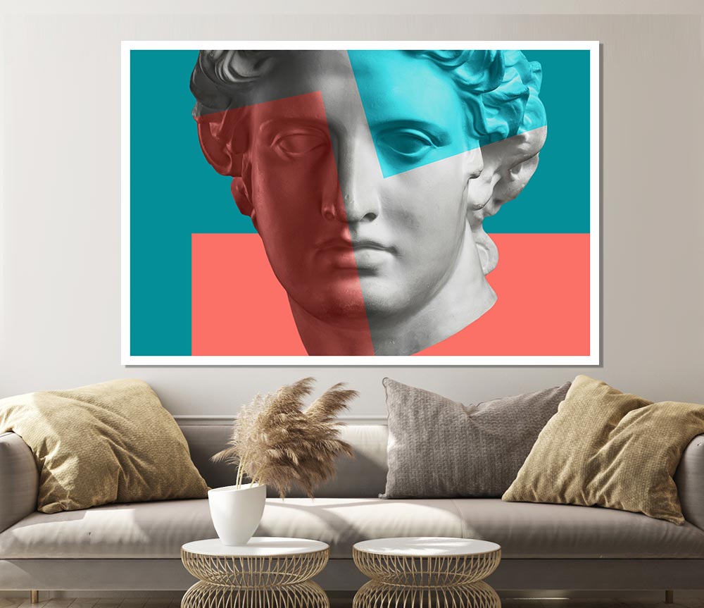 Greek Head Of Colour Print Poster Wall Art