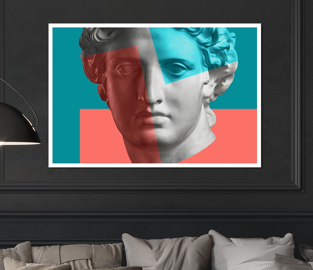 Greek Head Of Colour Print Poster Wall Art