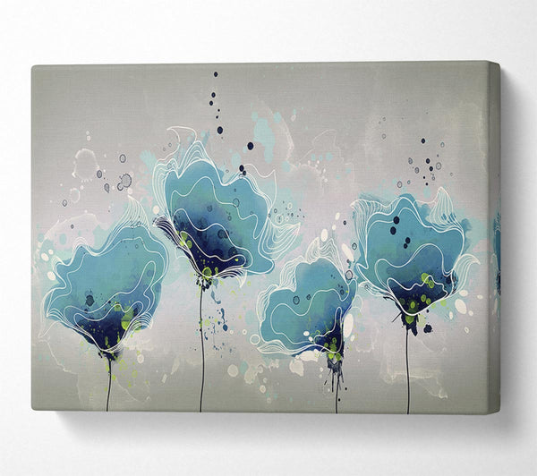 Picture of Blue Jazz Flowers Canvas Print Wall Art