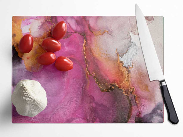 Coloured Textures Water Glass Chopping Board