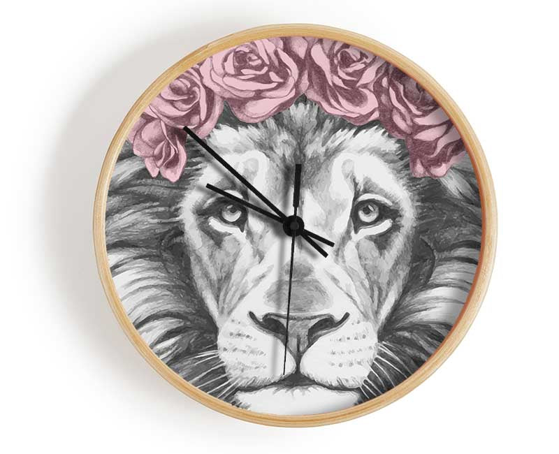 The Rose Head Lion Clock - Wallart-Direct UK