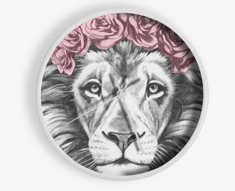 The Rose Head Lion Clock - Wallart-Direct UK