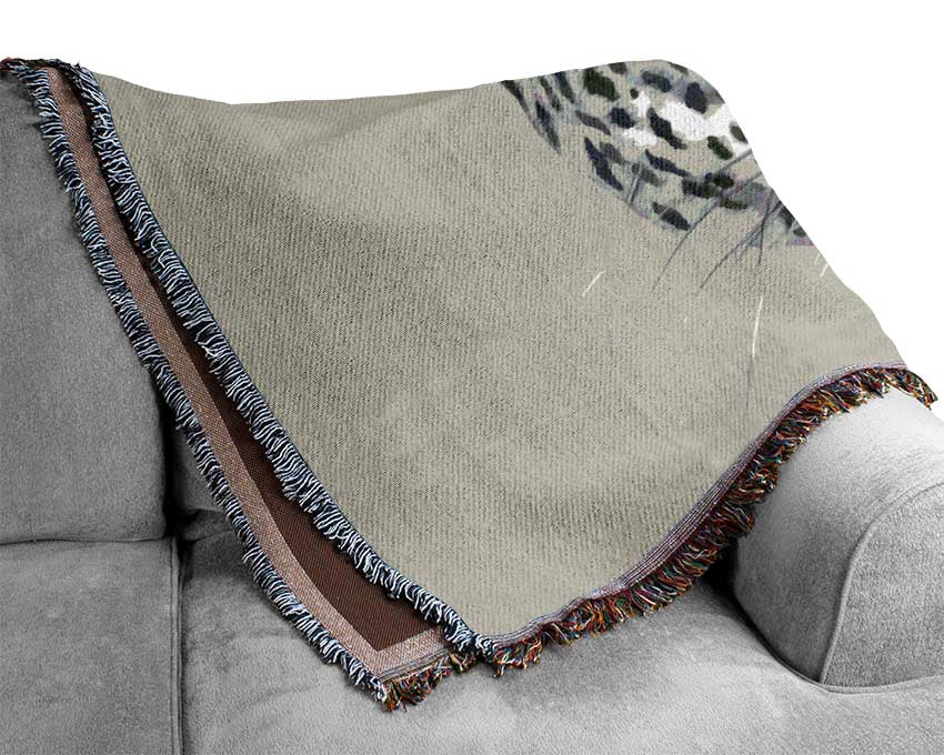 The Rose Head Leopard Woven Blanket