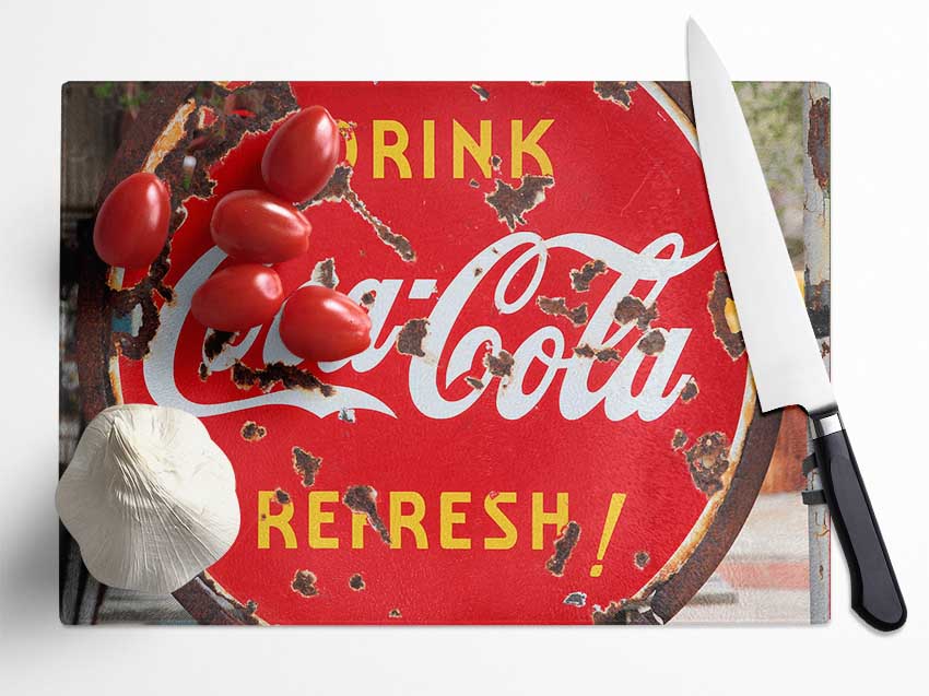 Drink Coca Cola Glass Chopping Board