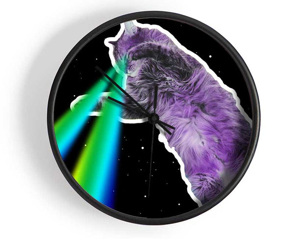 Cat Lazer Beam Space Clock - Wallart-Direct UK