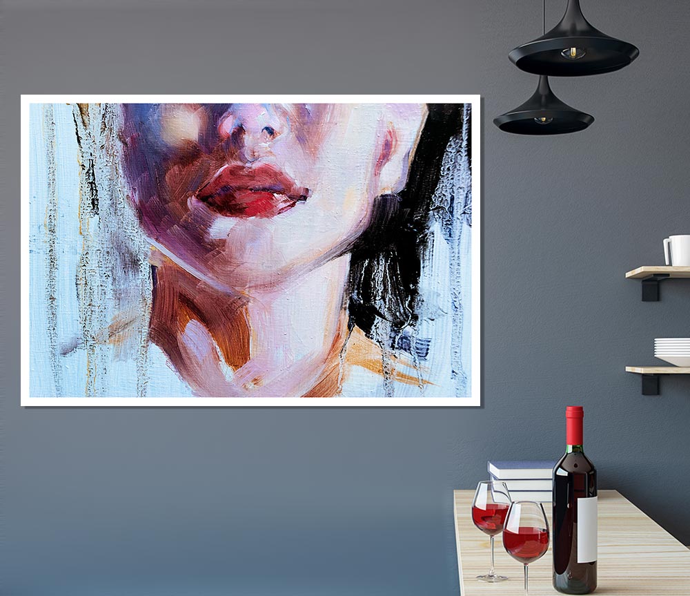 The Lips Of A Woman Print Poster Wall Art