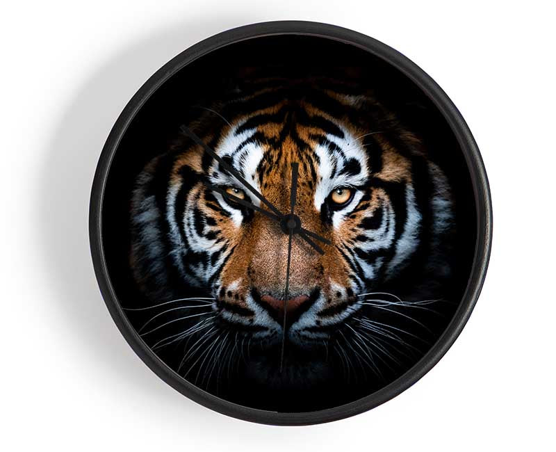 Tiger In The Dark Clock - Wallart-Direct UK