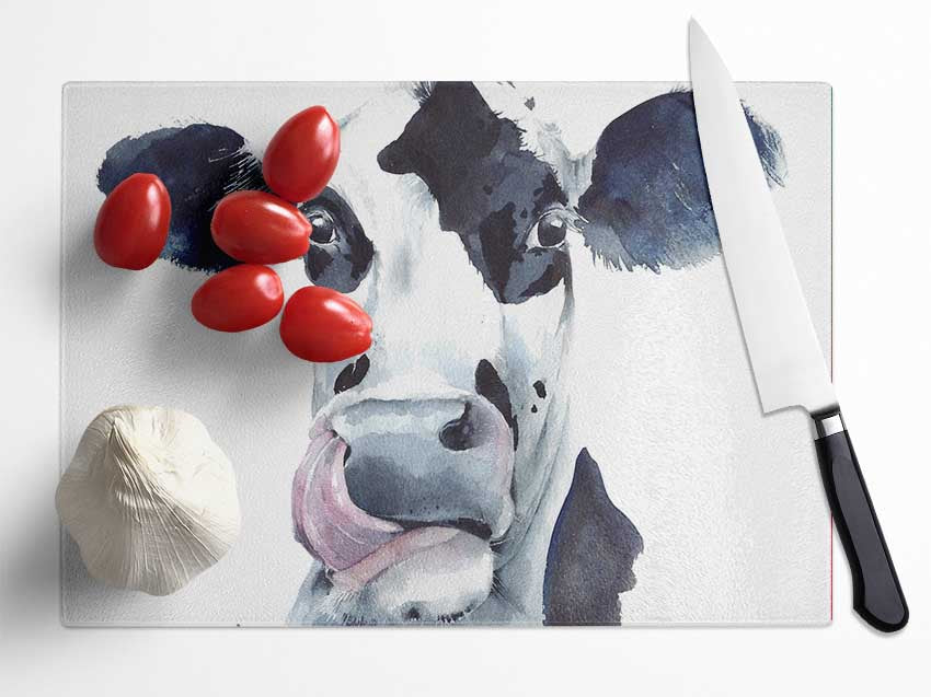 Cow Licking Glass Chopping Board