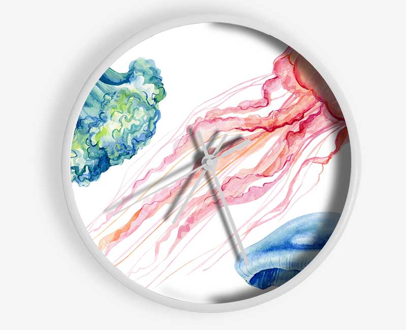 The Jellyfish Of The Sea Clock - Wallart-Direct UK