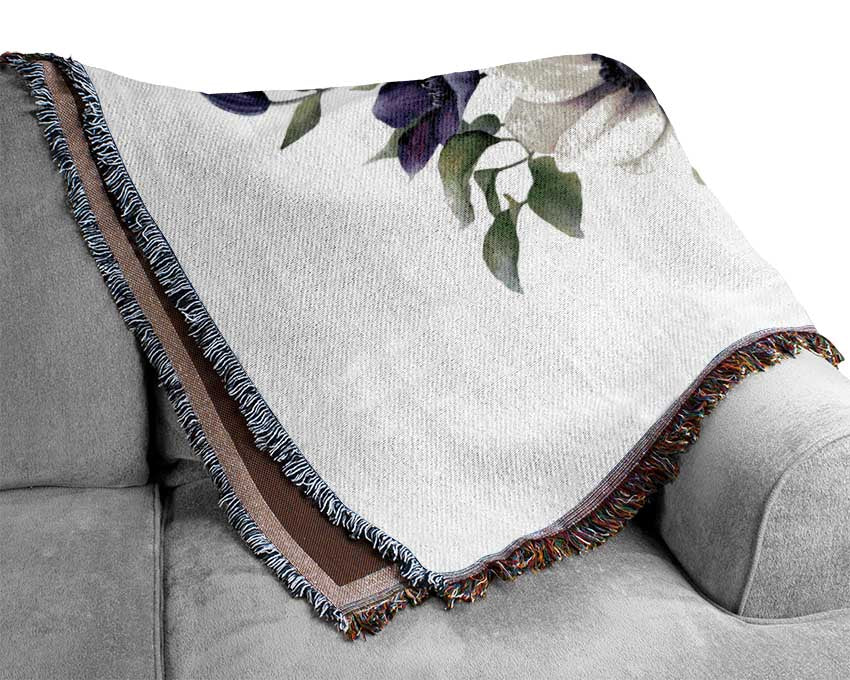 Blue Flower Beauty Woven Blanket