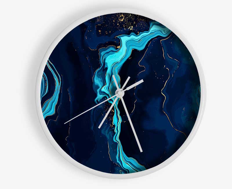 Natural Blues Of Stone Clock - Wallart-Direct UK