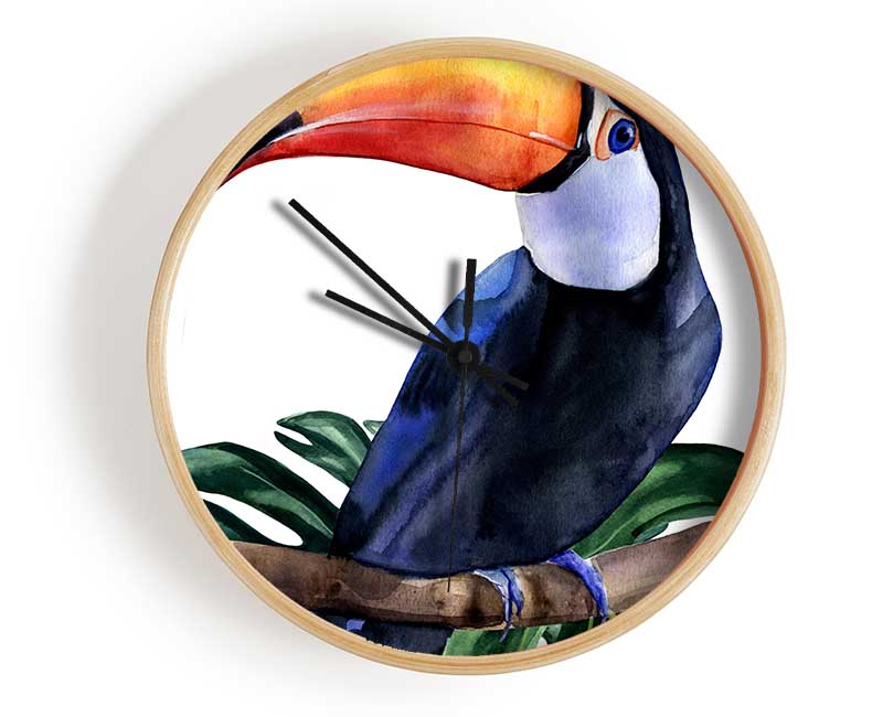 Palm Leaf Toucan Clock - Wallart-Direct UK