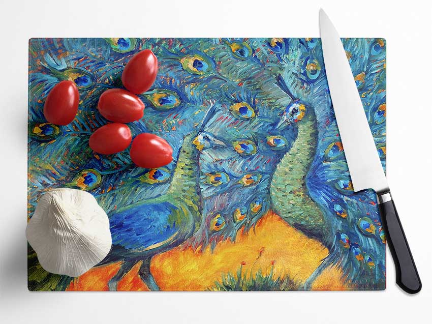 The Supreme Peacock Glass Chopping Board