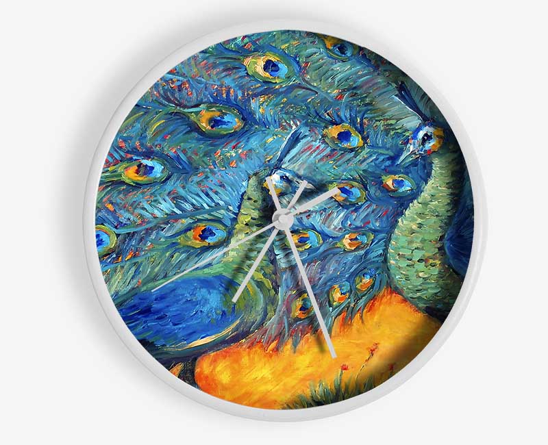 The Supreme Peacock Clock - Wallart-Direct UK