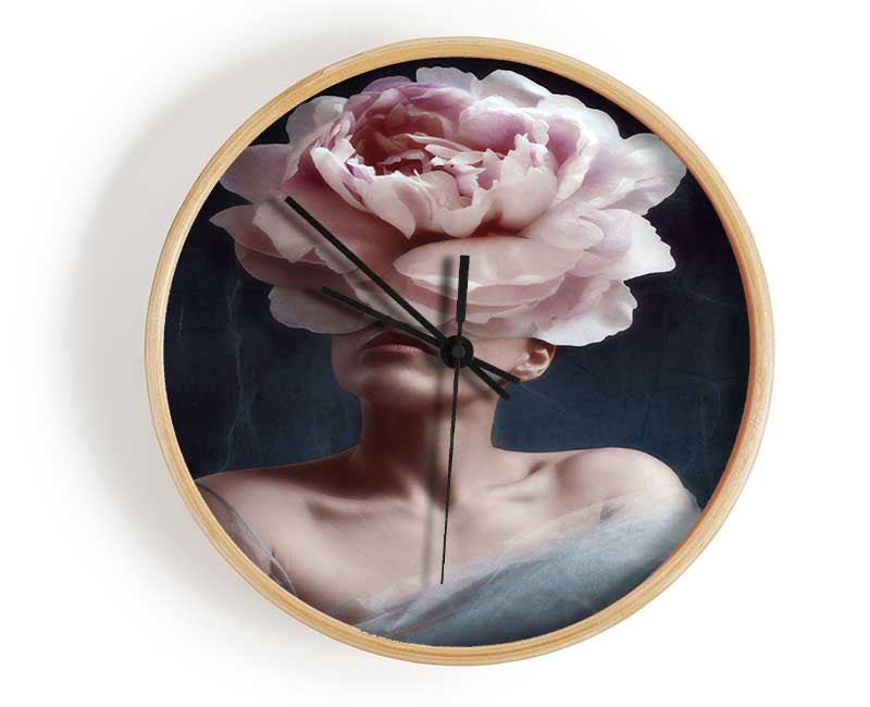 The Pink Flower Head Clock - Wallart-Direct UK