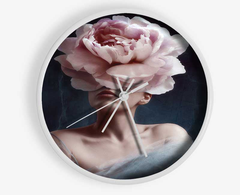 The Pink Flower Head Clock - Wallart-Direct UK