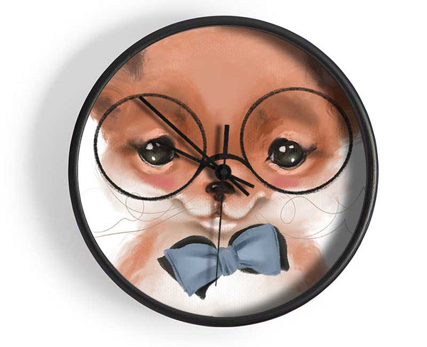 Little Puppy Glasses Clock - Wallart-Direct UK