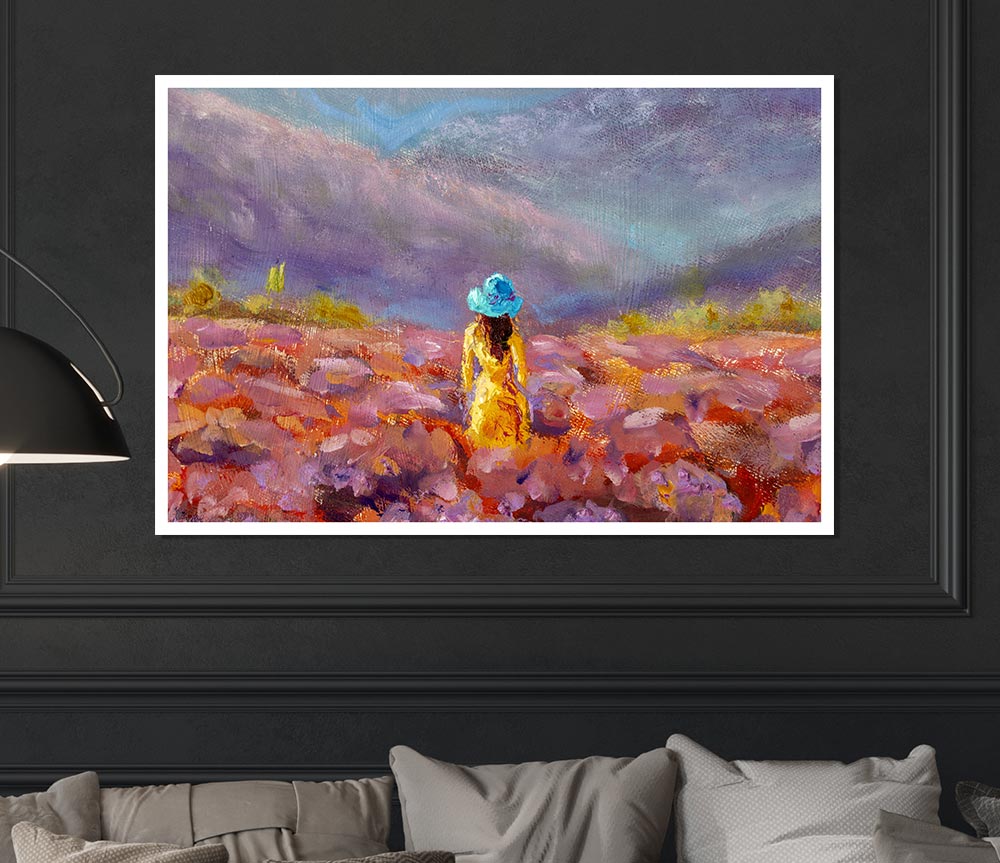 The Yellow Woman In The Field Print Poster Wall Art