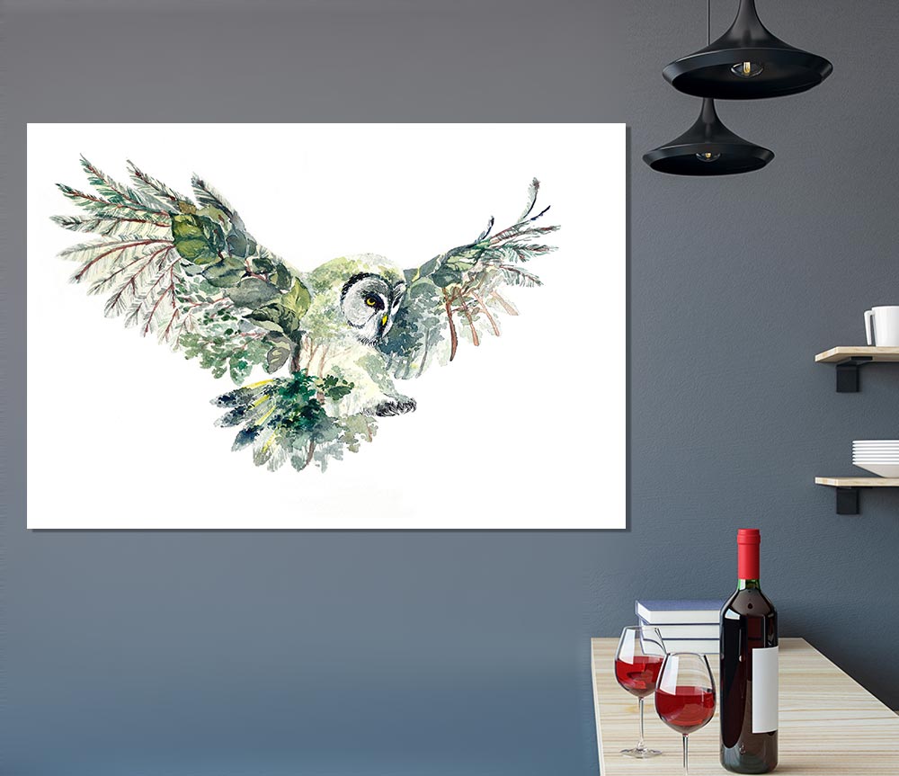 The Forest Owl Print Poster Wall Art