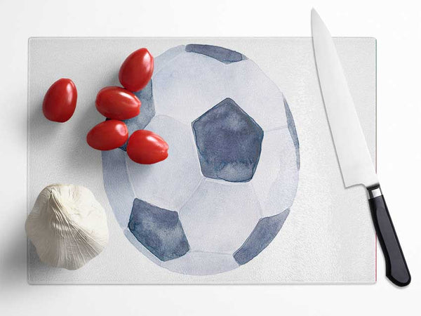 Football Drawing Glass Chopping Board