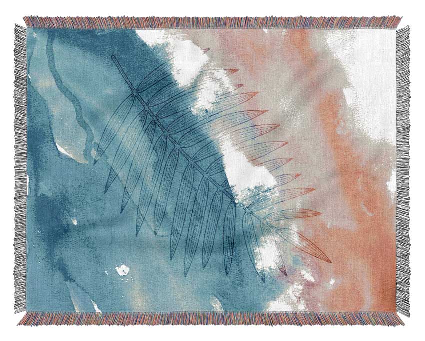 The Fern On Watercolour Woven Blanket