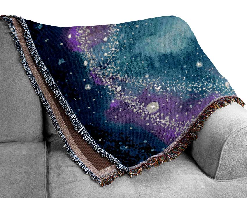 Space In Watercolour Woven Blanket