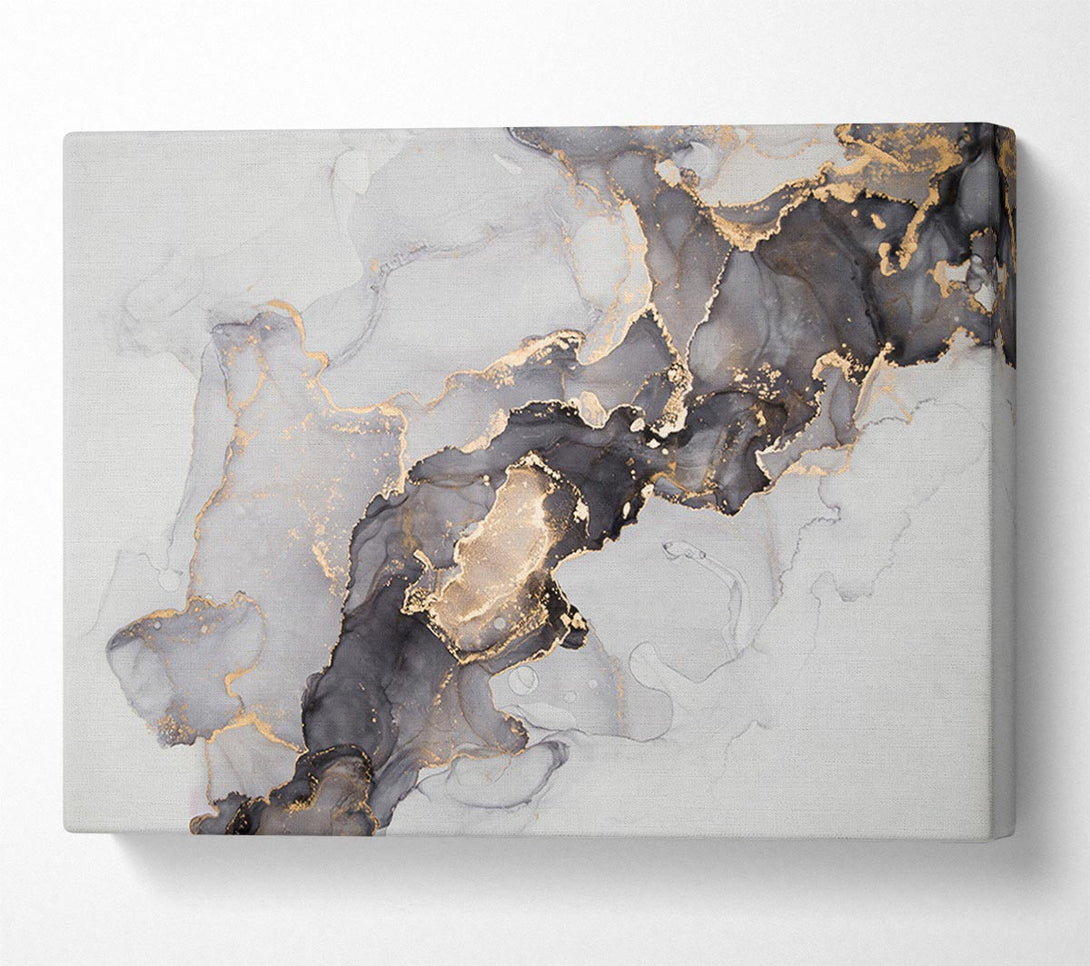 Picture of Grey And Gold Marble Canvas Print Wall Art