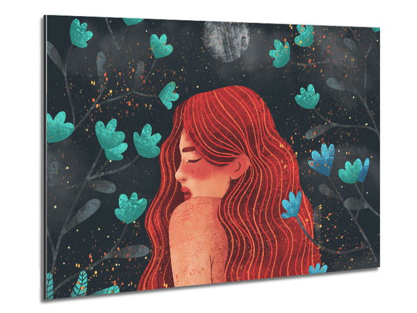 Red Haired Girl Flowers