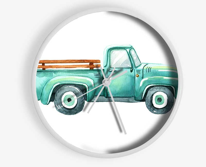 Pick Up Truck Watercolour Clock - Wallart-Direct UK