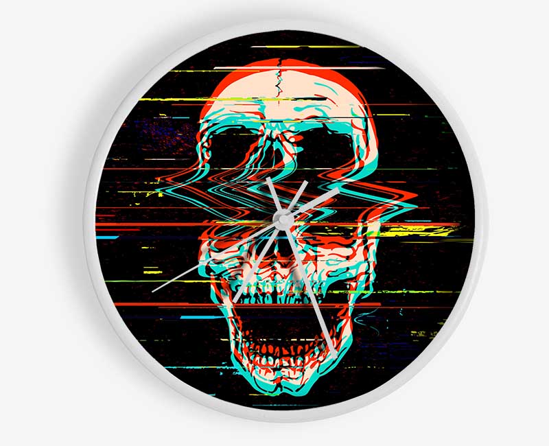 Waves Through A Skull Clock - Wallart-Direct UK